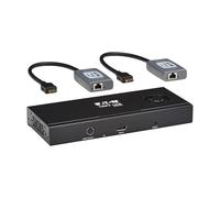Tripp Lite Series 2-Port DisplayPort to HDMI Splitter + Extender Over Ethernet Cat6, Up to 8K@60Hz Video, 1 in 2 Out, DP 1.4, MST Hub, TAA Compliant, Plug-and-Play, 1-Year Warranty (B156E-002-H8K-K)