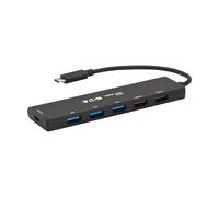 Tripp Lite Slim 6-Port USB-C Hub for Laptop, 1 USB-C and 5 USB-A Ports, USB 3.2 Gen 2 with 10 Gbps Data Transfer, Thunderbolt 3 Compatible, No Software Needed, Black, 3-Year Warranty (U460-006-5A1C)