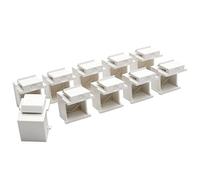 TRIPP LITE Snap In Blank Keystone Jack Insert, 10 Pack, White (N040-010-WH)