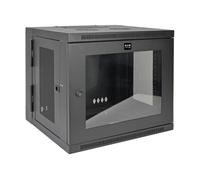 Tripp Lite by Eaton SmartRack 10U Low-Profile Switch-Depth Wall-Mount Small Rack Enclosure, Clear Acrylic Window, Hinged Back (Black) (SRW10USG)