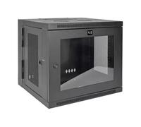 Tripp Lite by Eaton SmartRack 10U Low-Profile Switch-Depth Wall-Mount Small Rack Enclosure, Clear Acrylic Window, Hinged Back (Black) (SRW10USG)