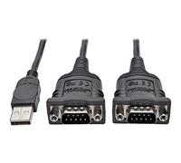 Tripp Lite U209-006-2 2 Port USB to DB9/RS 232 FTDI Serial Adapter Cable, COM Retention M/M 1.8 m