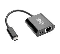 Tripp Lite USB-C to Gigabit Ethernet Adapter USB Type C to Gbe PD Charging, Thunderbolt 3 (U436-06N-GB-C)