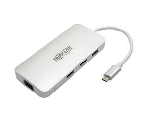 Tripp Lite U442-DOCK12-S USB-C (Type-C) Docking Station, (x2) HDMI + VGA, PD Charging, USB-A, USB 3.1 Gen 1, Thunderbolt 3 Compatible, 1080p @ 60 Hz, Silver
