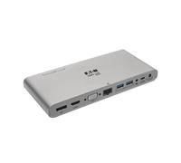 Tripp Lite U442-DOCK4-INT USB-C Dock, Triple Display - 4K HDMI/DisplayPort, VGA, USB 3.x (5Gbps), USB-A/C Hub Ports, GbE, 100W PD Charging, EU/UK Power Supply