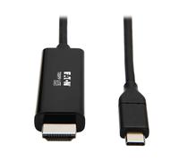 Tripp Lite U444-006-H4K6BE USB-C to HDMI Adapter Cable (M/M), 4K 60 Hz, 4:4:4, Thunderbolt 3 Compatible, Black, 6 ft. (1.8 m)