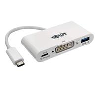 Tripp Lite U444-06N-DU-C USB-C (Type-C) to DVI Adapter with USB-A and USB-C PD Charging Ports, USB 3.1 Gen 1, Thunderbolt 3 Compatible, 1080p