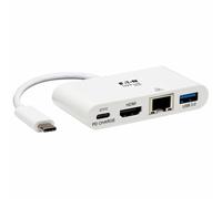 Tripp Lite U444-06N-H4GU-C USB-C (Type-C) to HDMI 4K Adapter with USB-A, USB-C PD Charging and Gigabit Ethernet, USB 3.1 Gen 1, Thunderbolt 3 Compatible, 4K x 2K @30Hz