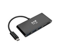 Tripp Lite U460-003-3AMB 3-Port USB-C Hub with Card Reader, USB 3.x (5Gbps) Hub Ports and Card Reader Ports, Black