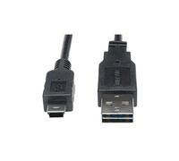 Tripp Lite Universal Reversible USB 2.0 Hi-Speed Converter Adapter Cable (Reversible A to 5Pin Mini-B M/M) 3-ft.(UR030-003),Black