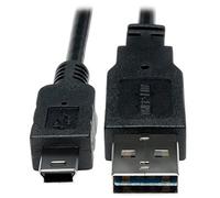 Tripp Lite UR030-06N USB Cable 0.15 m USB A Mini-USB B Male Black - USB Cables (0.15 m, USB A, Mini-USB B, 2.0, Male/Male, Black)