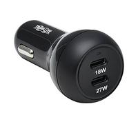 Tripp Lite USB-C Car Charger, 45W PD Charging Dual Port USB-C Car Charger, USB-C 27W, USB-C 18W, Black (U280-C02-45W-2B)