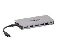 Tripp Lite U442-DOCK5D-GY USB-C Dock - 4K HDMI, USB 3.2 Gen 1, USB-A Hub, GbE, Memory Card, 100W PD Charging, Detachable Cord