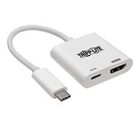 Tripp Lite USB-C to 4K HDMI Adapter (M/F), USB-C PD Charging (5A, 100W), USB 3.1 Gen 1 (5 Gbps), 4K @ 60Hz, White (U444-06N-H4K6WC)