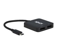 Tripp Lite USB-C Two-Monitor DisplayPort Adapter, Windows & MacBook Pro, 8K @ 30Hz 4:4:4 Single Output, 4K @ 60Hz 4:4:4 Dual Output, HDCP 2.2, HDR, DP 1.4 Alt Mode, 3-Year Warranty (U444-2DP-MST4K6)