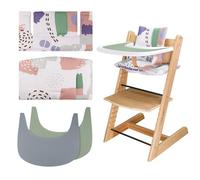 Tripp Trapp High Chair Cushion - Soft and Comfortable Seat Cover with 2 Pieces High Chair Placemat, Makes Baby Sitting More Comfortable (Light Print)