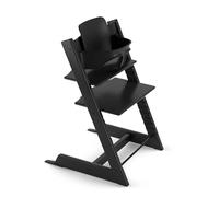 Tripp Trapp High Chair from Stokke with Baby Set, Black - Adjustable, Convertible Chair for Children & Adults - Ergonomic & Classic Design