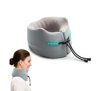 TripPal Travel Pillow 360° All-Round Neck Support, Keep Airplane Sleeping Position Balanced, Patent HybridFlex Dual Memory Foam, lce-Cool Fabric, Ergonomic design, Machine Washable, Carrying Bag S