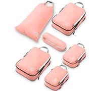 TRIPPED Travel Gear Compression Packing Cubes for Travel- Packing Cubes and Travel Organizers, Dusty Rose, 6Piece