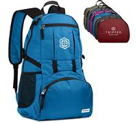 TRIPPED Travel Gear Traveling Backpack- Foldable Collapsible Lightweight Backpack for Travel, 35 liters, Tropical Blue, 35 liters, Daypack Backpacks