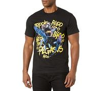 Trippie Redd Unisex's Neon Shark Vs. Pegasus Tee T-Shirt, Black, M