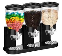 Tripple Cereal Dispenser 3 X 2L Countertop Dry Food Storage Containers Portion Control Canisters for Cereal Granola, Oats, Rice, Beans, Candy, Nuts & Pets Foof Alright Moisture Free Kitchen Dispenser