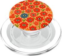 Trippy All Seeing Eyes Red Pink Surreal Flowers Art PopSockets PopGrip for MagSafe