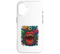 trippy art surreal face crazy mouth alternative fashion Case for iPhone 16