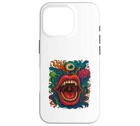 trippy art surreal face crazy mouth alternative fashion Case for iPhone 16 Pro