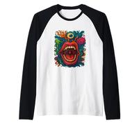 Trippy Art Surreal face Crazy Mouth Alternative Fashion Raglan Baseball Tee