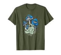 Trippy Astronaut Psilocybin Hallucinogen Cosmonaut Drug T-Shirt, Men, Olive Green, 3X-Large