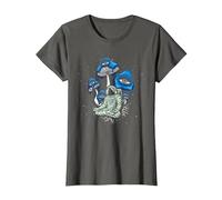 Trippy Astronaut Psilocybin Hallucinogen Cosmonaut Drug T-Shirt, Women, Asphalt Grey, 3X-Large