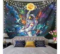 Trippy Astronaut Tapestry Blacklight Space Tapestry Posters For College Dorm,Cool Spaceman On Fantasy Universe Planets Galaxy Sky Tapestry Mens Guys Poster Tapestries For Bedroom Cool Room Decor.