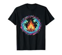Trippy Campfire Surrounded By Colorful Water T-Shirt