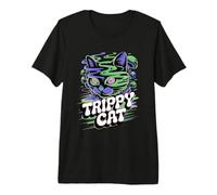 Trippy Cat Hip Hop EDM Urban Feline Graphic Design Premium T-Shirt