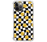 Trippy Check Smiley Face Case for iPhone 12 Pro Max, Cute Yellow Smiley Face Case Compatible with iPhone 12 Pro Max for Girls Boys Women Men, Unique Trendy TPU Bumper Cover Case
