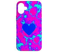 Trippy Electric Heart Vaporwave Graphic Case for iPhone 16 Plus