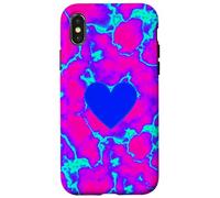 Trippy Electric Heart Vaporwave Graphic Case for iPhone X/XS