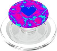 Trippy Electric Heart Vaporwave Graphic PopSockets PopGrip for MagSafe