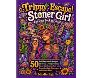 Trippy Escape! Stoner Girl Coloring Book for Adults: 50 Bold Psychedelic Designs for Weed-Loving Women | Stoner Girl Coloring Book with Trippy Art, ... Vibes (Trippy Escape! Coloring Book Series)