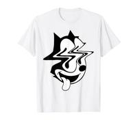 Trippy Felix Cat Blackwork Value Graphic T-Shirt, Men, White, S