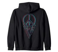 trippy festival hippie mushroom peace sign rave Zip Hoodie