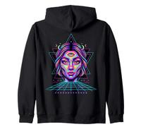 trippy festival hippie rave techno vision Zip Hoodie