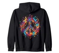 trippy festival hippie tie dye peace sign Zip Hoodie