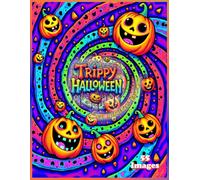 Trippy Halloween Coloring Book: Psychedelic Halloween Coloring Book for Adults Featuring Halloween Images for Relaxation and Mindfulness