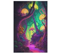 Trippy Landscape Wooden Puzzles Jigsaw Puzzle 1000 Pieces for Adults Creative Difficult Challenging Game 78×53cm