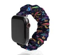 Trippy Magic Mushroom Scrunchie Watch Bands Soft Elastic Replacement Wristband Compatible with Apple Watch 38mm/40mm