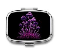 Trippy Magic Mushrooms Travel Pill Organizer with Mirror
