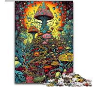 Trippy Mushroom Medley JigsawPuzzle 1000 Pieces for Teenagers, Educational Family Game Suitable for Desktop Decoration (50x75cm)