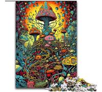 Trippy Mushroom Medley Puzzles for Adults Teens 1000 Pieces, Learning Educational Toys Family Games with Matching Poster And Trivia Sheet (26x38cm)